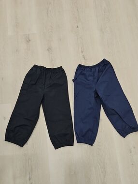 Kids Elastic Waist Splash Pants - Black & Navy